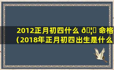 2012正月初四什么 🦊 命格（2018年正月初四出生是什么命格）